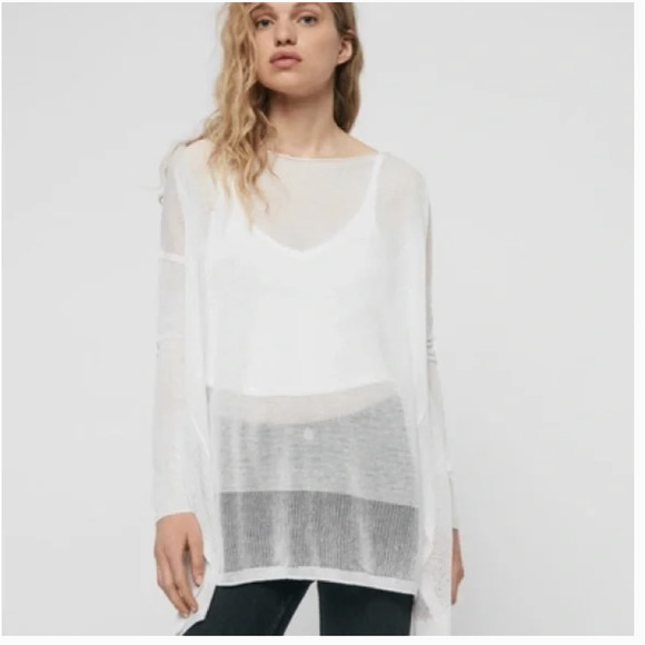 All Saints Sweaters - AllSaints Women's Fran Jumper Sweater M Tunic White Travel Beach All Saints